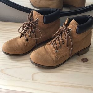 Brown lace up boots